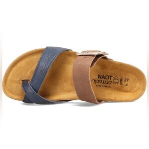 NAOT Women's Fresno Sandal Soft Ink leather tan Brown Suede new w tags size 6